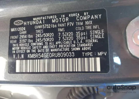 2024 Hyundai Palisade Limited z USA, uszkodzony, nr VIN KM8R54GE0RU809033